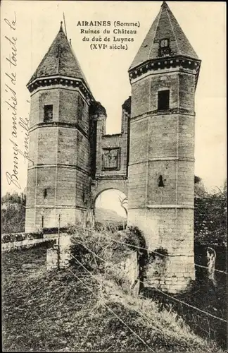 Postkarte La Somme d'Airaine, Ruinen des Schlosses des Herzogs von Luynes