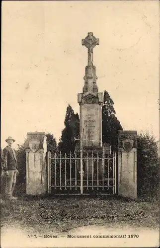 Ak Boves-Somme, Gedenkdenkmal 1870