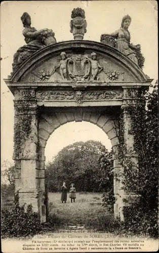 Ak Sorel Eure et Loir, Ruinen der Burg