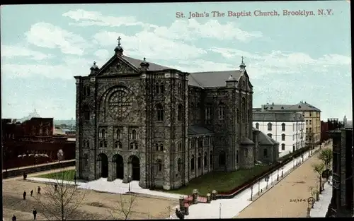 Ak Brooklyn New York City USA, St. John's the Baptist Church