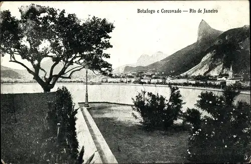 Ak Botafogo Rio de Janeiro Brasilien, Corcovado