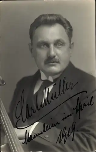 Ak Schauspieler Carl Müller, Portrait, Autogramm