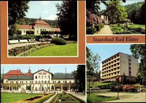 Ak Bad Elster im Vogtland, Badehaus, Teilansichten, Hochhaus