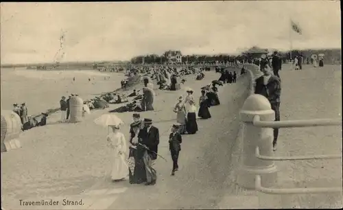 Ak Ostseebad Travemünde Lübeck, Strand