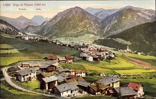 Ak Vigo di Fassa Trentino Südtirol, Ortsansicht, Rodella, Sella