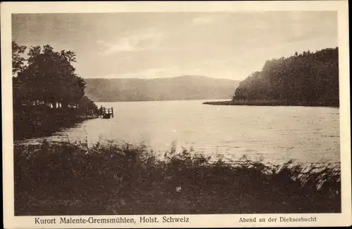 Ak Gremsmühlen Malente in Ostholstein, Diekseebucht, Abend