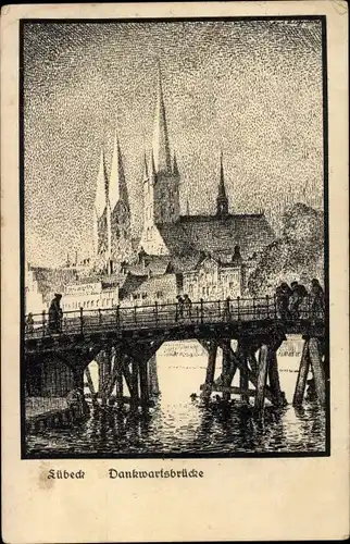 Künstler Ak Bloßfeld, Karl, Lübeck, Dankwartsbrücke