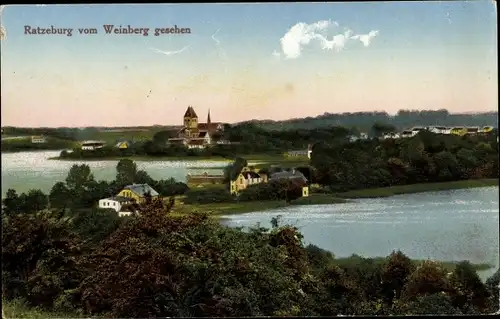 Ak Ratzeburg im Herzogtum Lauenburg, Blick vom Weinberg aus