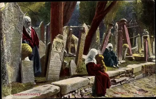 Ak Konstantinopel Istanbul Türkei, Friedhof in Skutari