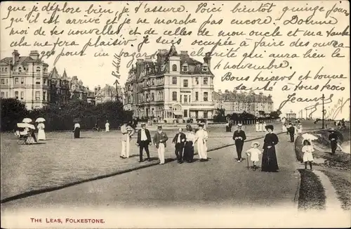 Ak Folkestone Kent England, The Leas