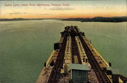 Ak Canal de Panama Panamakanal Panamakanal, aufgenommen vom Leuchtturm