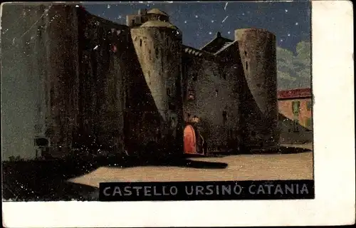 Künstler Ak Catania Sizilien, Castello Ursino
