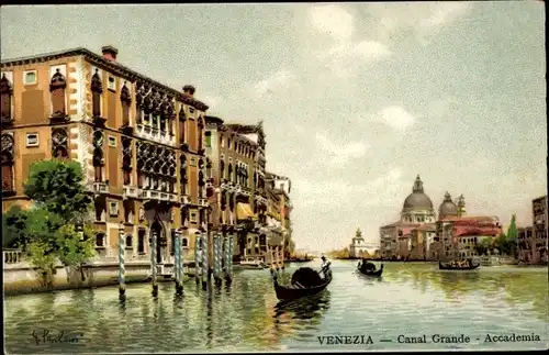 Ak Venedig Venedig Venetien, Canal Grande, Accademia