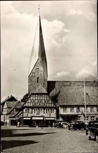 Ak Eutin, Markt, Kirche, Geschäftshaus