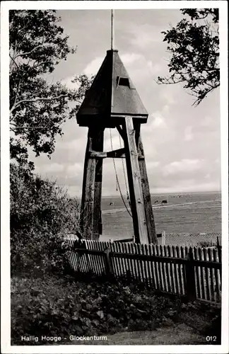 Ak Hallig Hooge in Nordfriesland, Glockenturm