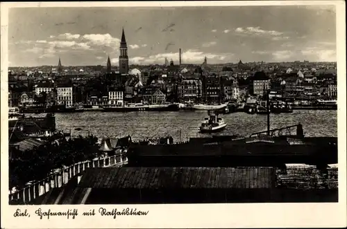 Ak Kiel, Hafen, Stadtpanorama, Rathausturm