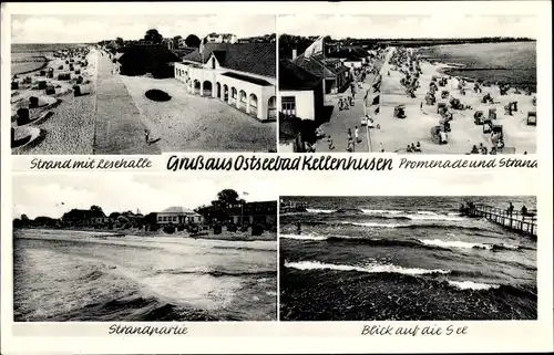 Ak Ostseebad Kellenhusen in Holstein, Promenade, Strand, Lesehalle