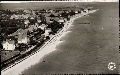 Ak Wyk auf Föhr Nordfriesland, Fliegeraufnahme, Strand