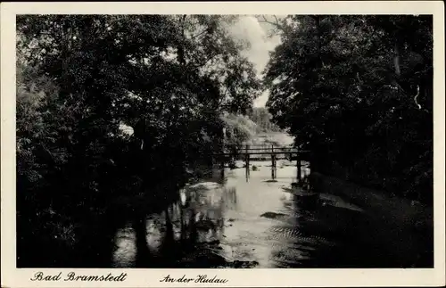Ak Bad Bramstedt in Holstein, an der Hudau, Brücke
