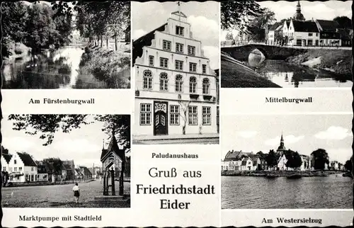 Ak Friedrichstadt an der Eider, Mittelburgwall, Westersielzug, Stadtfeld, Paludanushaus