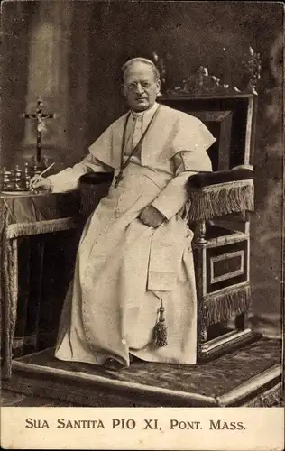 Ak Papst Pius XI., Achille Ambrogio Damiano Ratti, Portrait