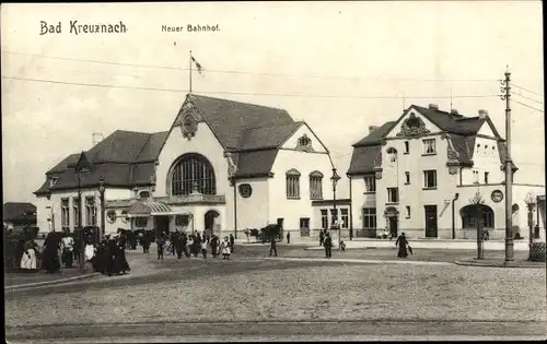 Ak Bad Kreuznach in Rheinland Pfalz, Neuer Bahnhof