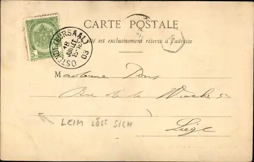 Ak Ostende Westflandern, Fährschiff bei der Abfahrt