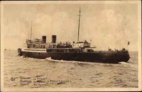 Ak Ostende Westflandern, Fährschiff Prince Leopold