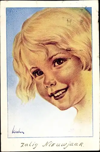 Künstler Ak Kuhn, Kinderportrait