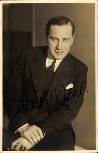 Foto Ak Schauspieler Karl Ludwig Diehl, Portrait, Autogramm