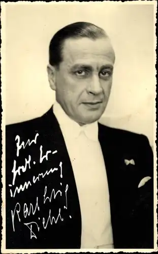 Foto Ak Schauspieler Karl Ludwig Diehl, Portrait, Autogramm