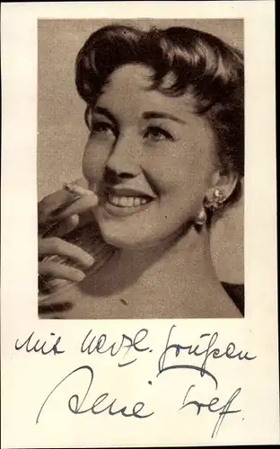 Ak Schauspielerin Alice Treff, Portrait mit Zigarette, Autogramm
