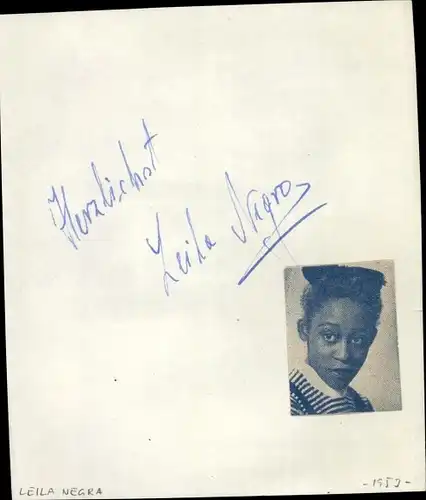 Ak Sängerin und Schauspielerin Leila Negra, Portrait, Autogramm