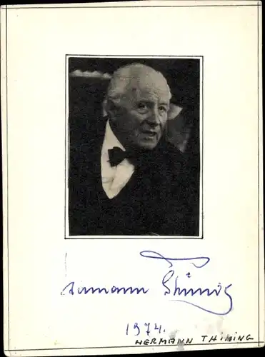 Ak Schauspieler Hermann Thining, Portrait, Autogramm