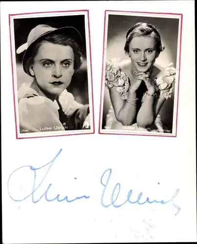 Ak Schauspielerin Luise Ullrich, Portraits, Autogramm