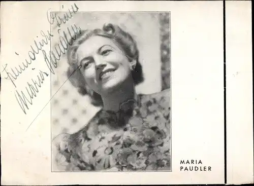 Ak Schauspielerin Maria Paudler, Portrait, Autogramm