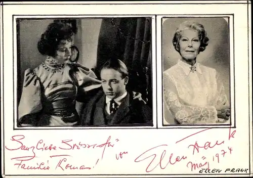 Ak Schauspielerin Ellen Frank, Portrait, Filmszene, Autogramm