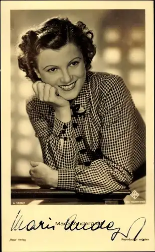 Ak Schauspielerin Maria Andergast, Portrait, Autogramm