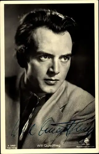 Ak Schauspieler Will Quadflieg, Portrait, Autogramm