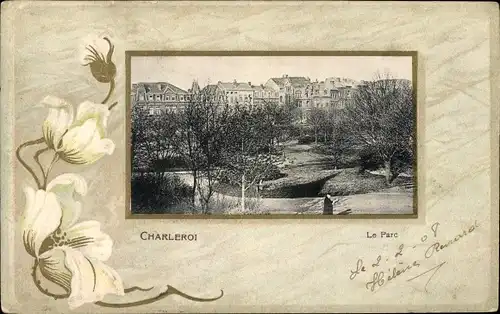 Präge Passepartout Ak Charleroi Wallonien Hennegau, Le Parc, Parkpartie