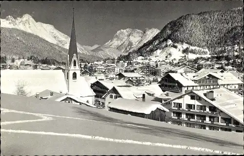 Ak Seefeld in Tirol, Karwendelgebirge, Kirche