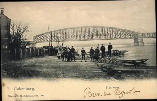 Ak Culemborg Gelderland, die Fähre, Brücke