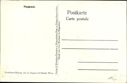 Künstler Ak Flugpost, Französisches Postflugzeug