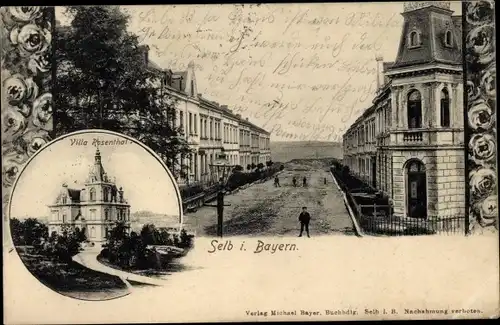 Ak Selb im Fichtelgebirge Oberfranken, Villa Rosenthal, Straßenpartie