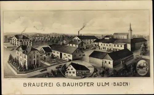 Ak Ulm in Baden Renchen Schwarzwald, Brauerei, Totalansicht