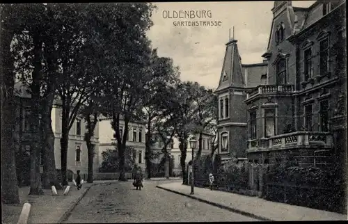 Ak Oldenburg im Großherzogtum Oldenburg, Gartenstraße