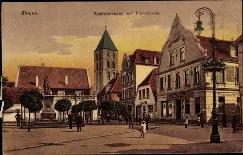 Ak Rheine in Westfalen, Klosterstraße, Pfarrkirche, Restaurant