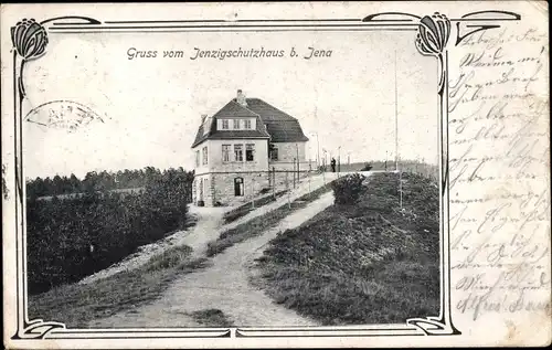 Passepartout Ak Jena in Thüringen, Jenzig-Schutzhaus