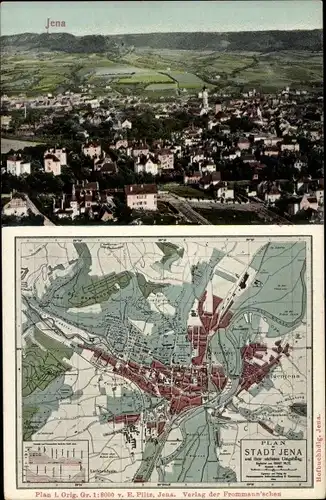 Stadtplan Ak Jena in Thüringen, Panorama