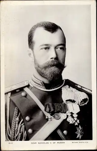 Ak Zar Nikolaus II. von Russland, Portrait, Uniform, Orden